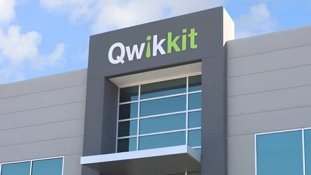 Qwikkit company office building exterior with branded signage