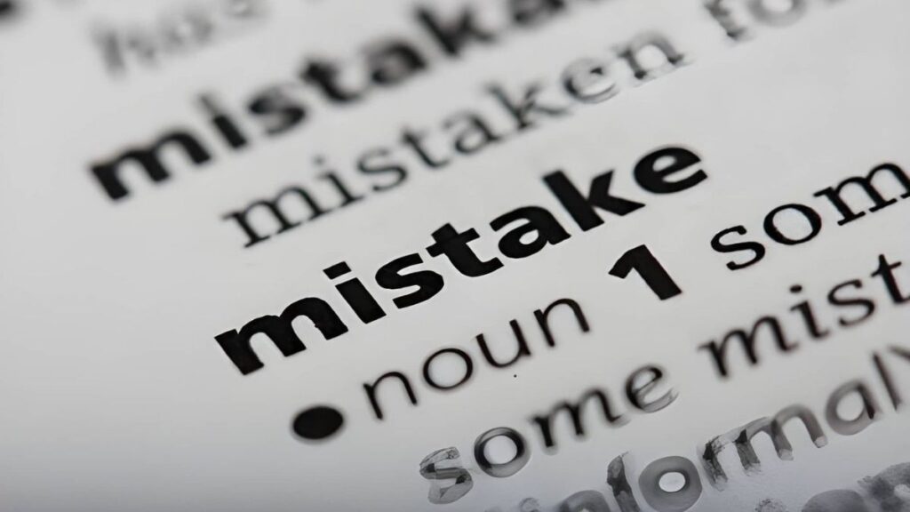 Text highlighting common business mistakes.