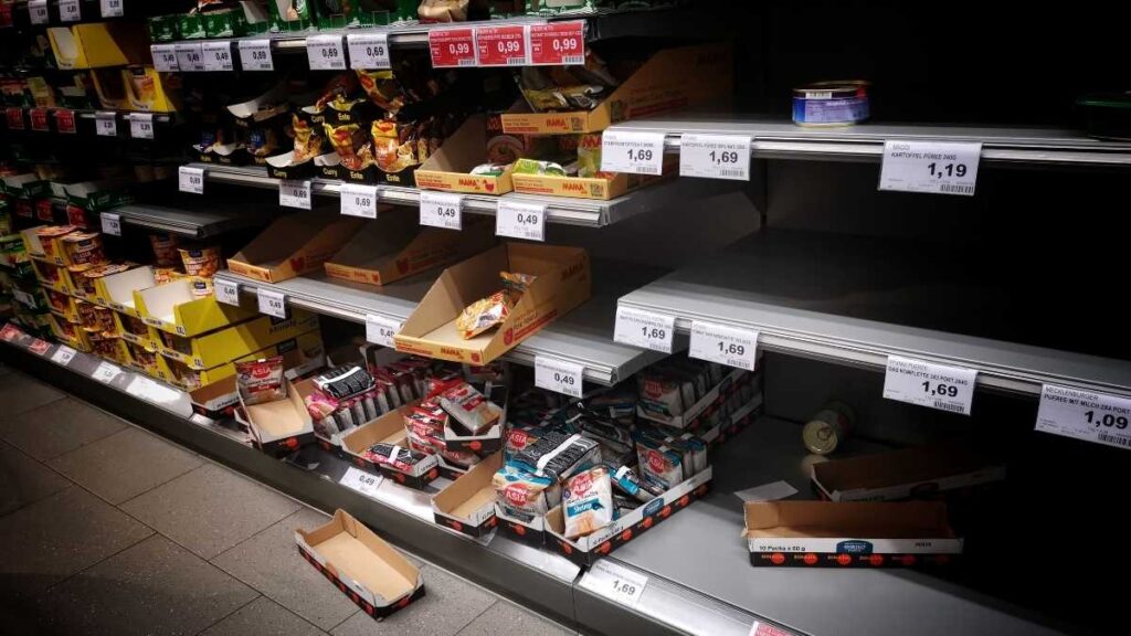 Empty retail shelves caused by poor inventory planning