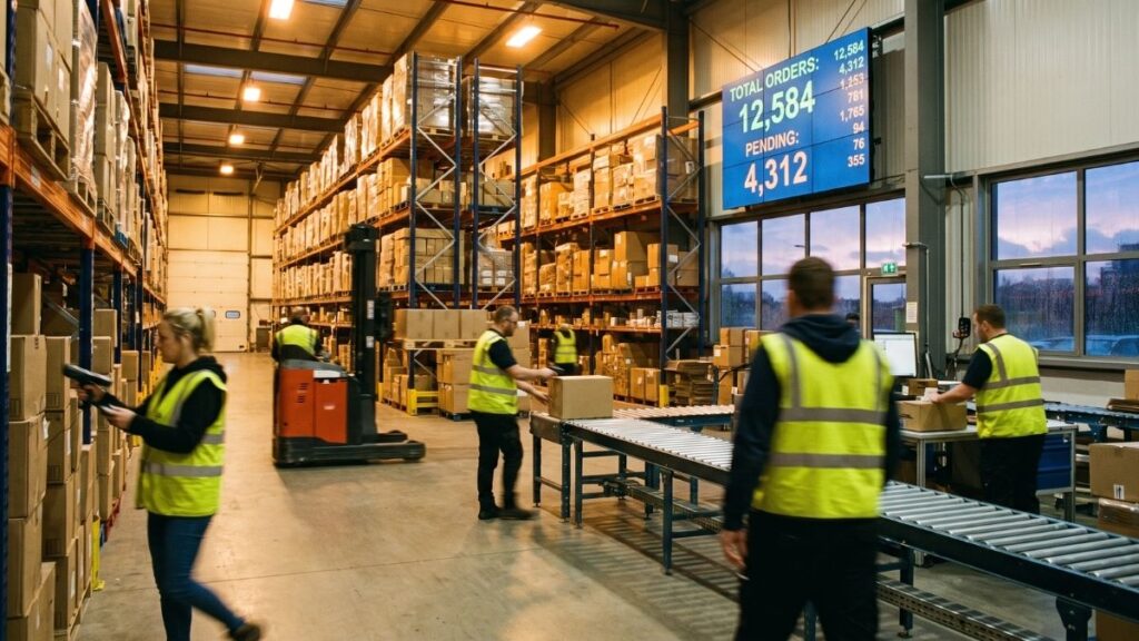 Warehouse team managing Black Friday orders